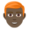 Man- Dark Skin Tone- Red Hair emoji on Emojione